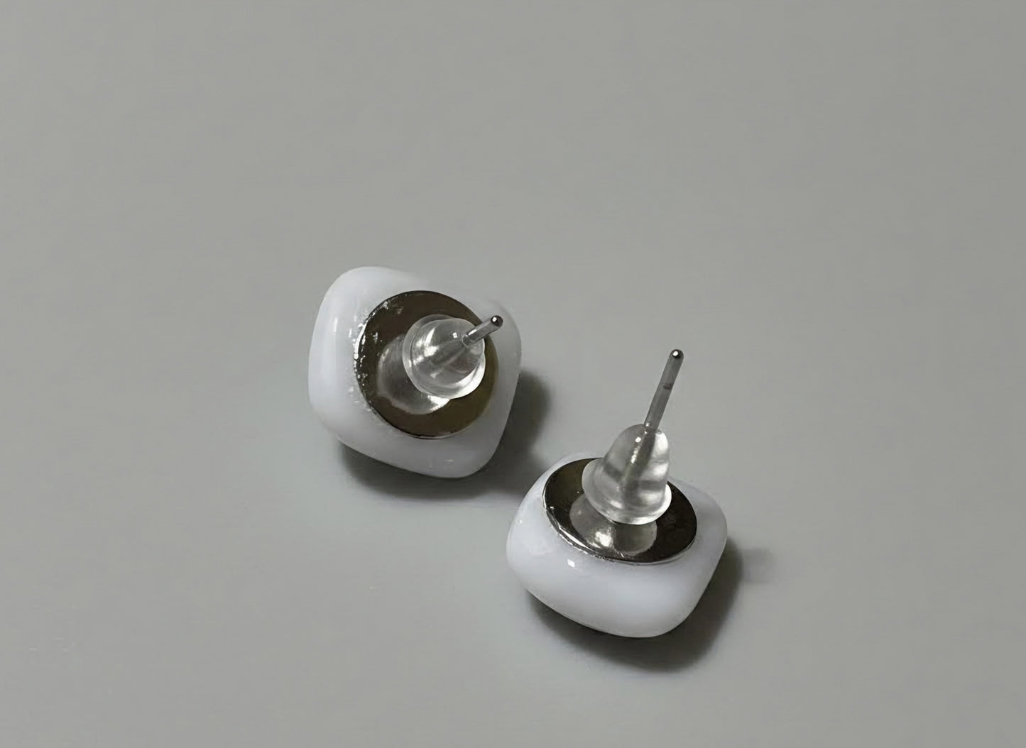 "Tree rings" fused glass earrings