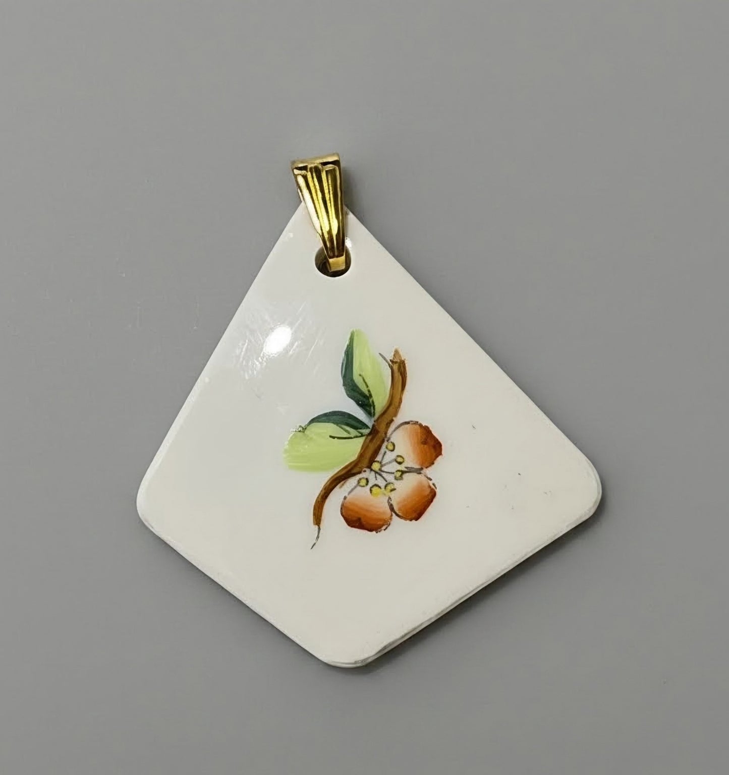 Pansy pattern pendant - upcycled