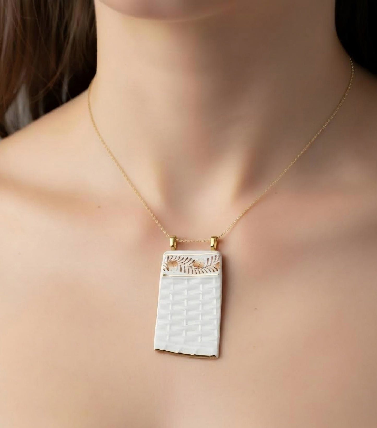 Ornamentic pattern pendant - upcycled