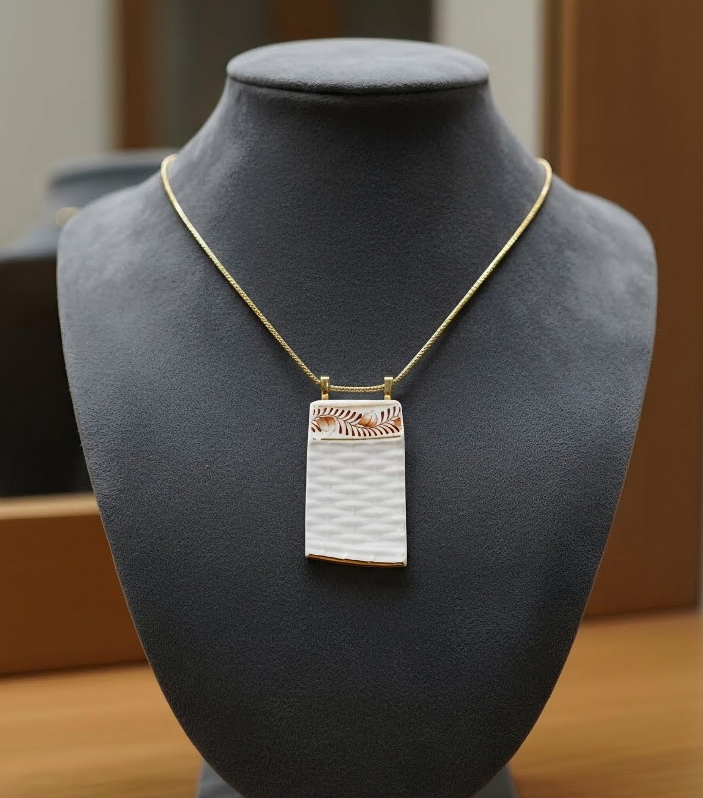 Ornamentic pattern pendant - upcycled