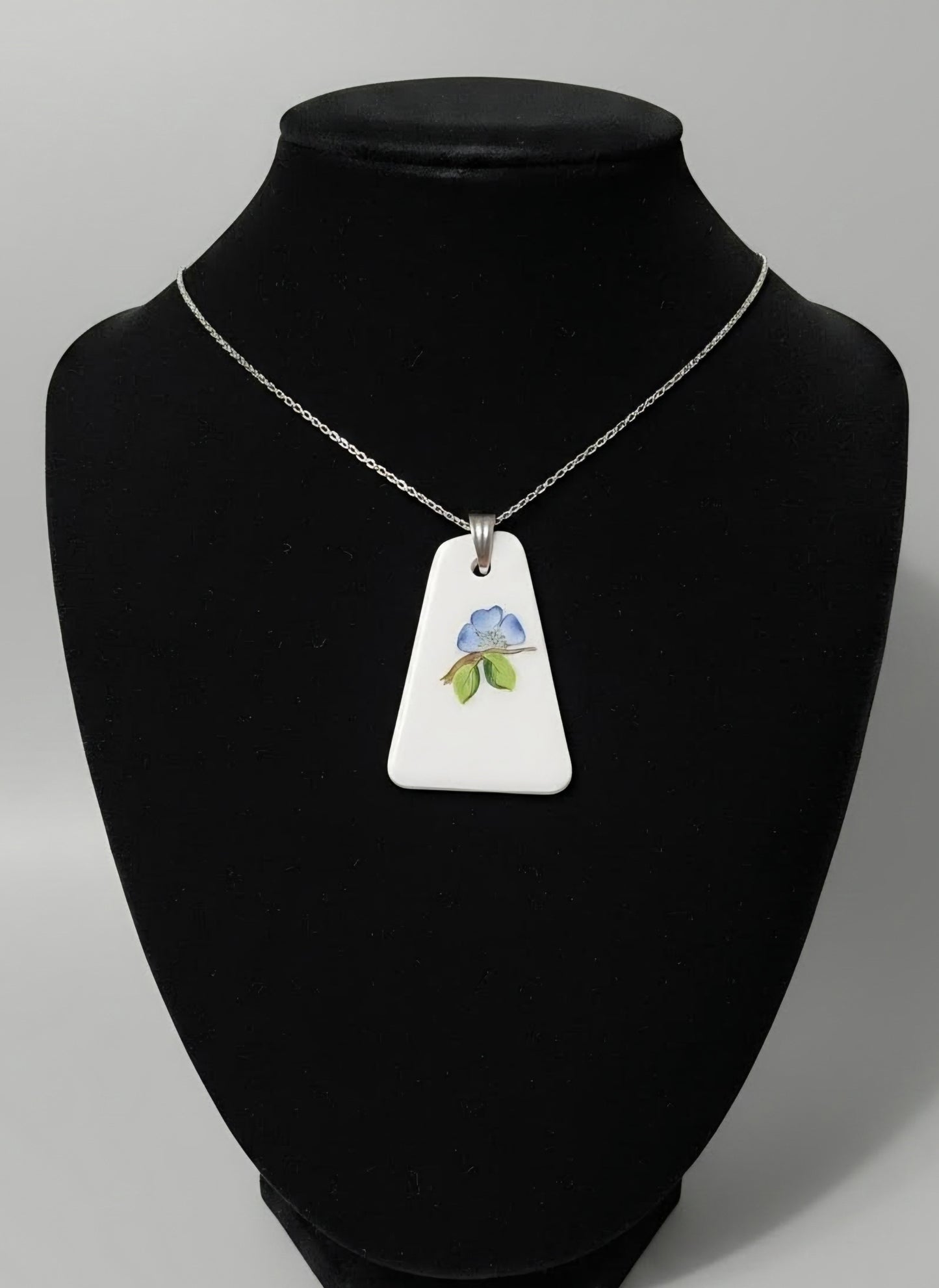 Blue Pansy Floral pattern pendant