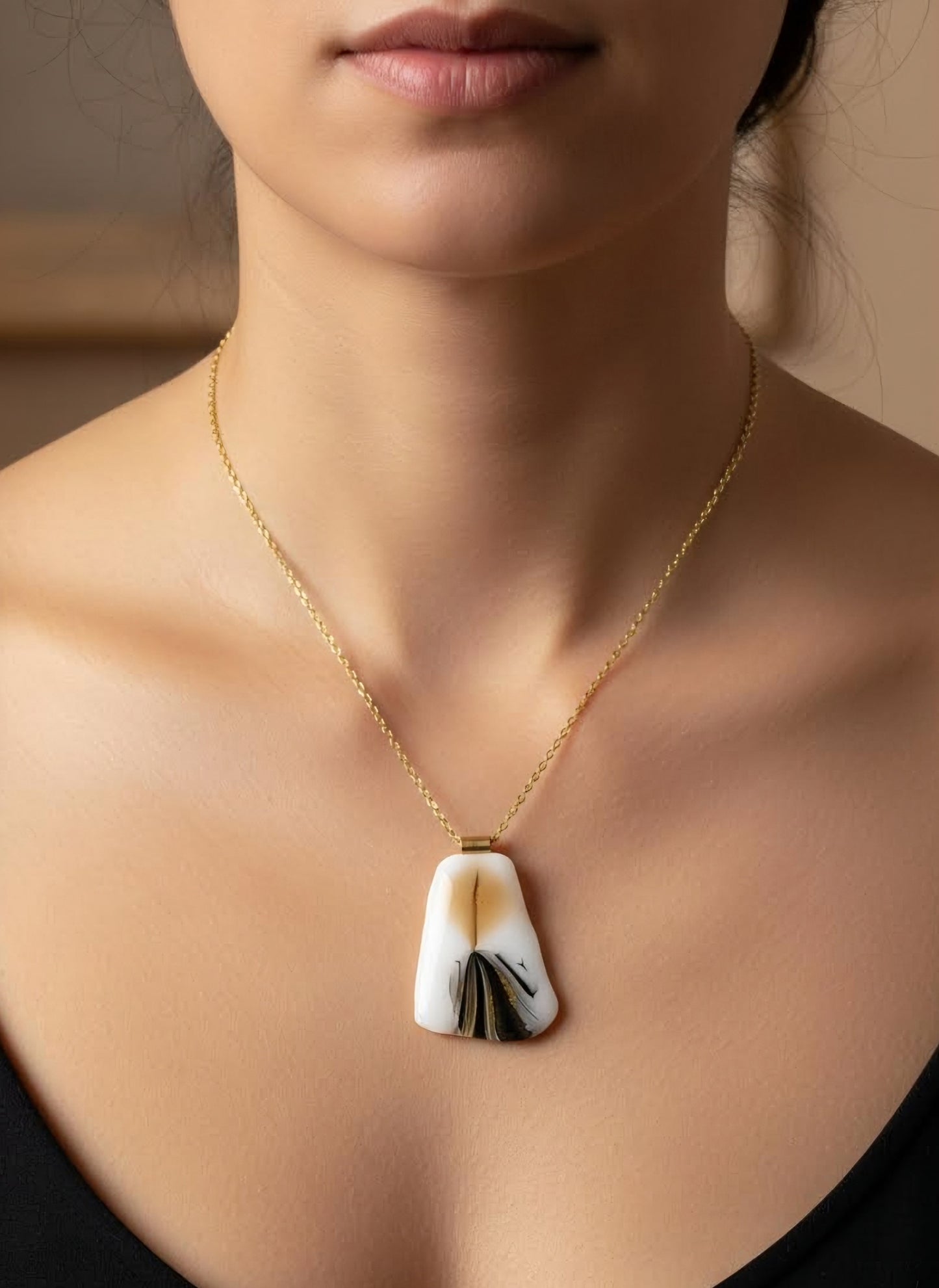 "Shadows" fused glass pendant