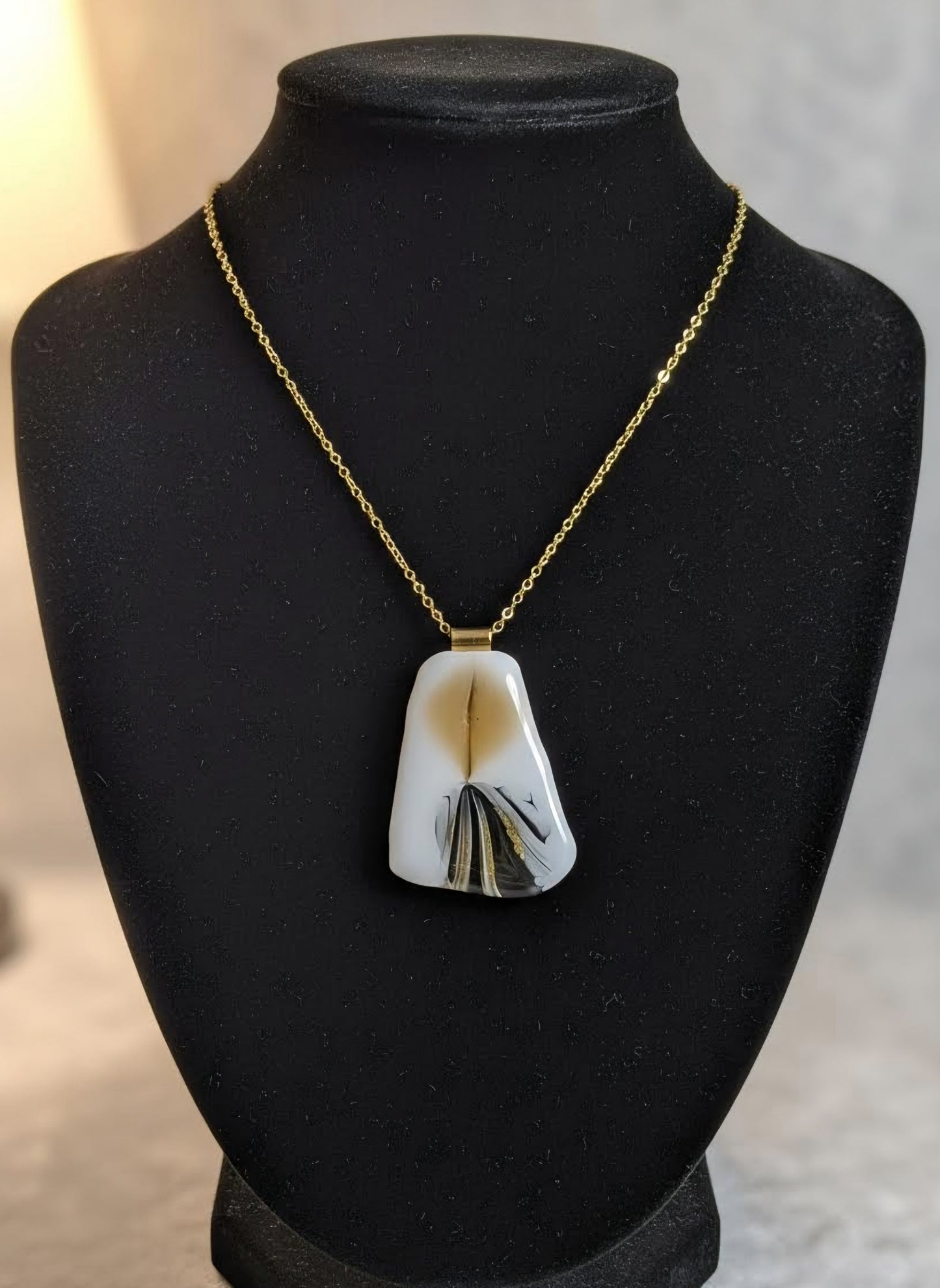 "Shadows" fused glass pendant