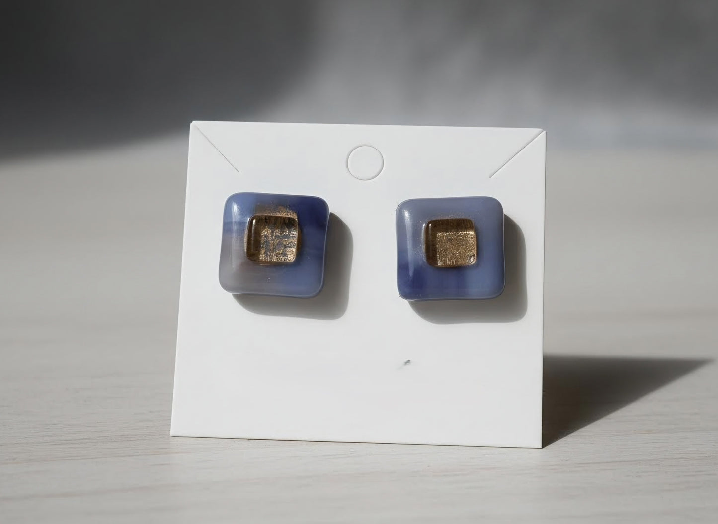 "Midnight sky" fused glass earrings